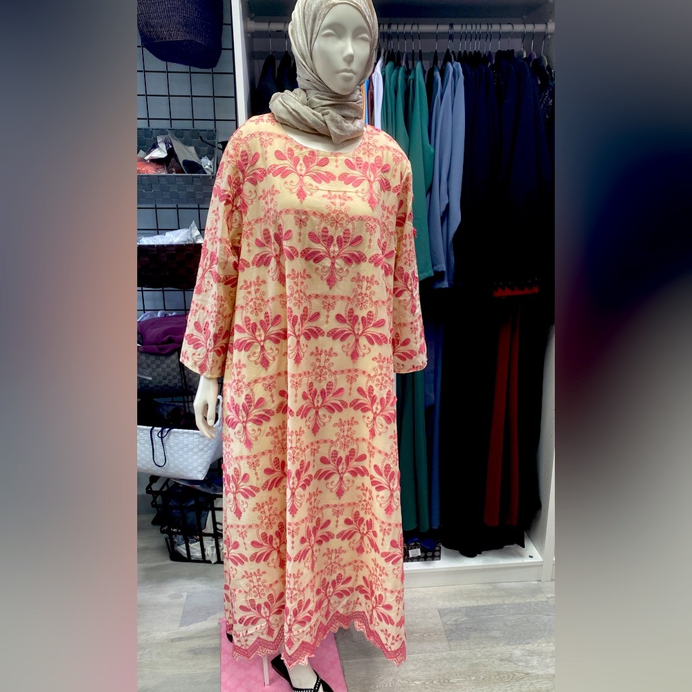 Causal home dress. Comes in pink and blue colors. Handmade dress.